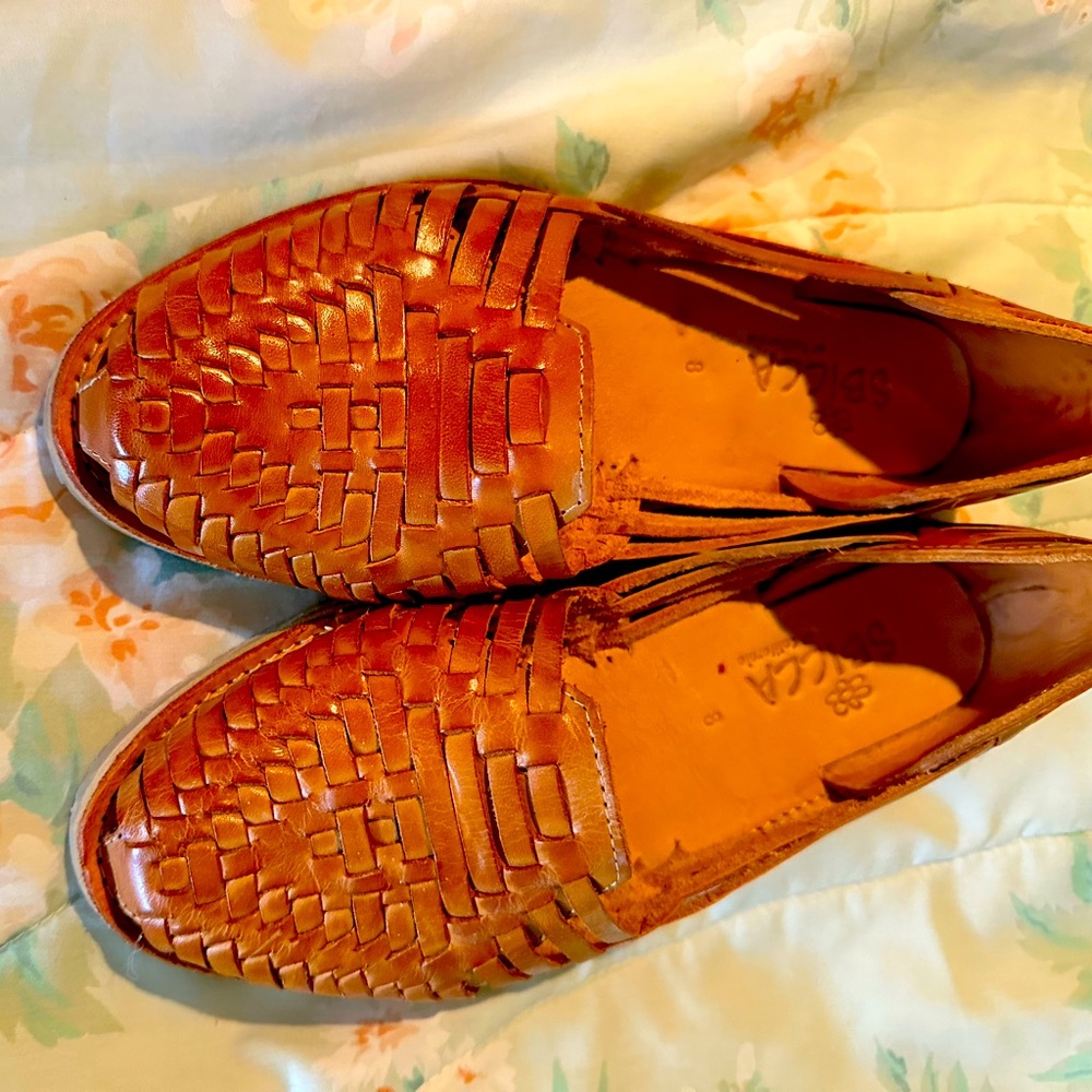 Sbicca Tan Woven Sandals